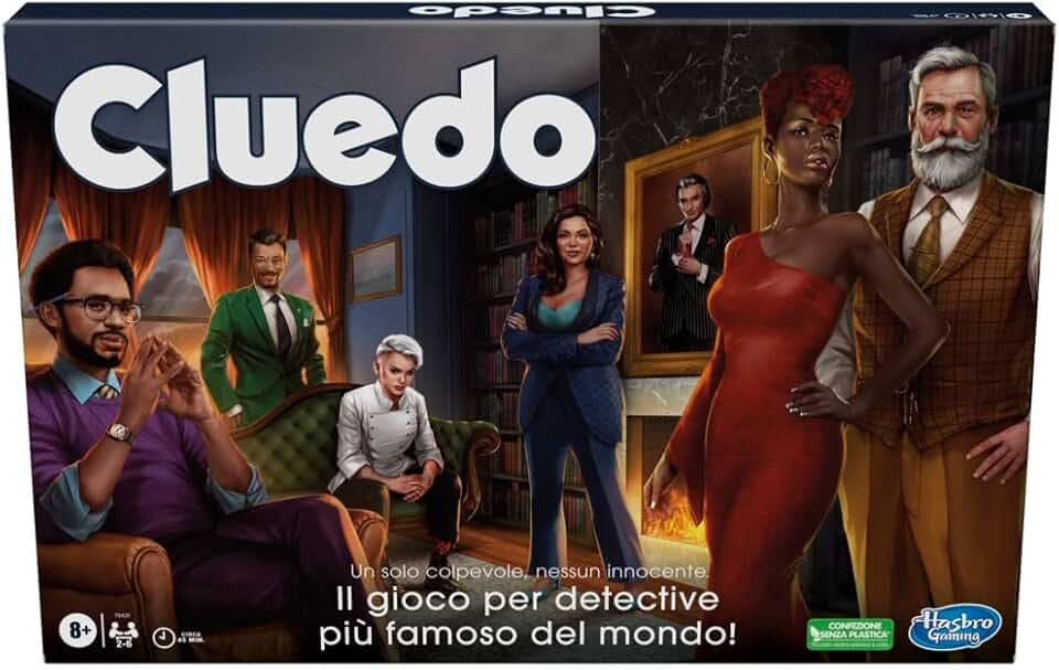 Hasbro Gaming Cluedo, Gioco da Tavolo Rivisitato, Per Bambini e Bambine da 8 Anni in Su, Mistero e Divertimetno per Famiglia e Amici, da 2 a 6 Giocatori