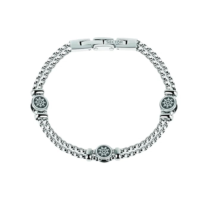 Sector No Limits Sector Jewels SADQ34 Bracciale da uomo in acciaio inox inossidabile, 22 cm, senza gemme, 22 centimeters