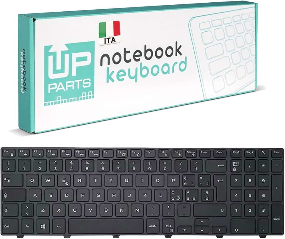 Azienda Italiana - Tastiera Italiana per Notebook dell Inspiron 15 3000 5000 3541 3542 3543 5542 5545 5547 con Frame Nero