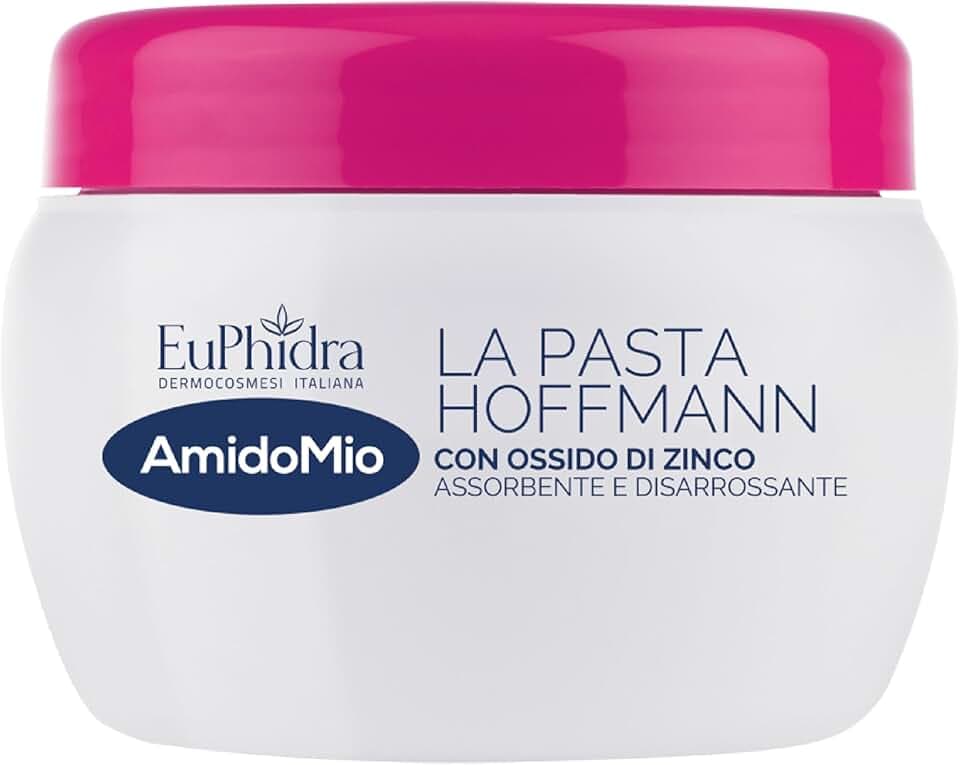 Euphidra - AmidoMio Pasta di Hoffmann, Azione Lenitiva e Protettiva con Olio di Oliva e Ossido di Zinco, Perfetto per Proteggere la Pelle Delicata del Bambino, Vaso 300g