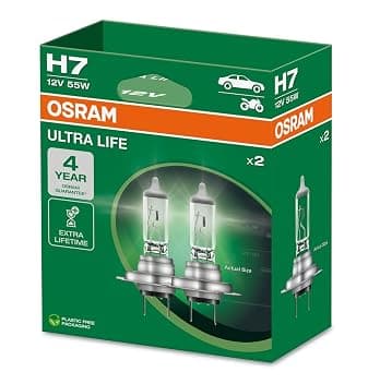 OSRAM ULTRA LIFE, H7, lampade per proiettori alogene, scatola pieghevole sospesa (2 lampade)