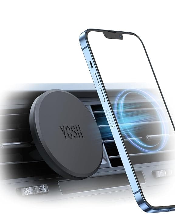 YOSH Porta Cellulare Auto Magnetico per MagSafe, [1s Installazione & Protezione in Gomma Completa], Ultra Stabile con Magneti N55, Supporto per iPhone Serie 17/16/15/14/13/12, Senza Piastra Metallica