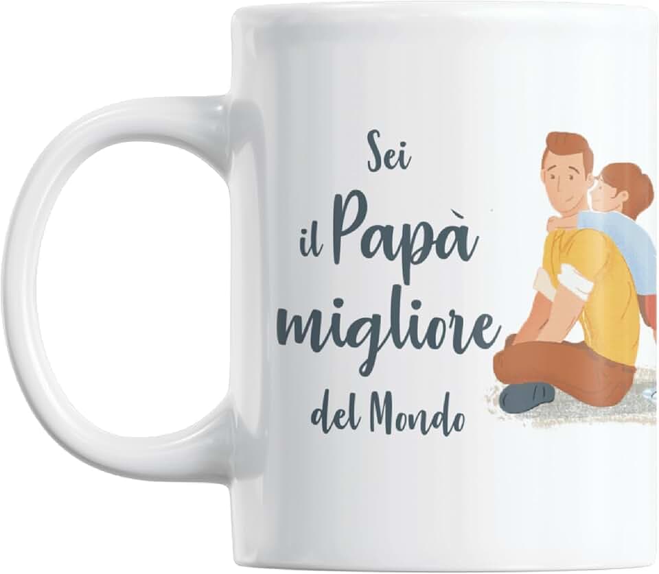 Gesar Tazza Festa del Papà - Idee Regalo - Migliore papà del Mondo - Idea Regalo Festa del papà - Miglior Padre del Mondo - Tazza da colazione 350 mL
