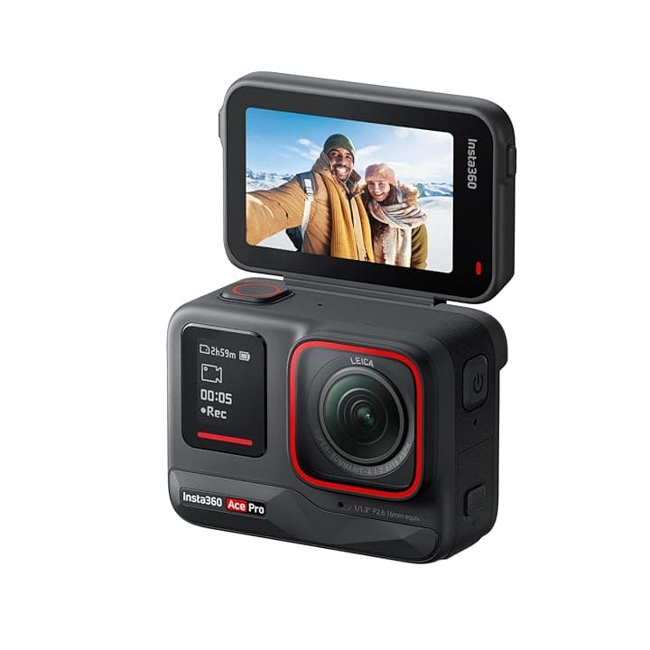 Insta360 Ace Pro - Action cam impermeabile Co-disegnata con Leica, sensore da 1/1.3" e riduzione del rumore per una qualità d'immagine imbattibile, 4K120fps, schermo orientabile da 2,4" e funzioni AI