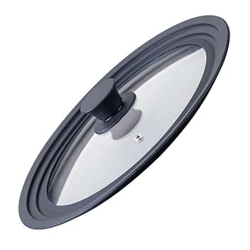 Fackelmann Coperchio Universale in Vetro Ø24–26–28 cm con Bordo in Silicone, Valvola Vapore e Pomello ergonomico Soft Touch – Coperchio per Pentole e Padelle