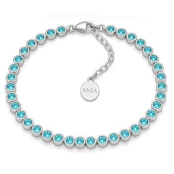 SAGA GIOIELLI Bracciale Tennis Unisex in Acciaio Inossidabile, Lunghezza 16,5+3 cm, Zirconi da 4 mm, Regolabile – Elegante e Resistente, Idea Regalo Uomo Donna