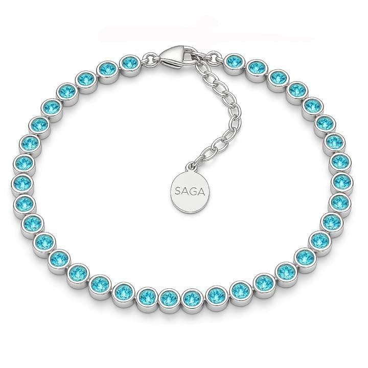 SAGA GIOIELLI Bracciale Tennis Unisex in Acciaio Inossidabile, Lunghezza 16,5+3 cm, Zirconi da 4 mm, Regolabile – Elegante e Resistente, Idea Regalo Uomo Donna