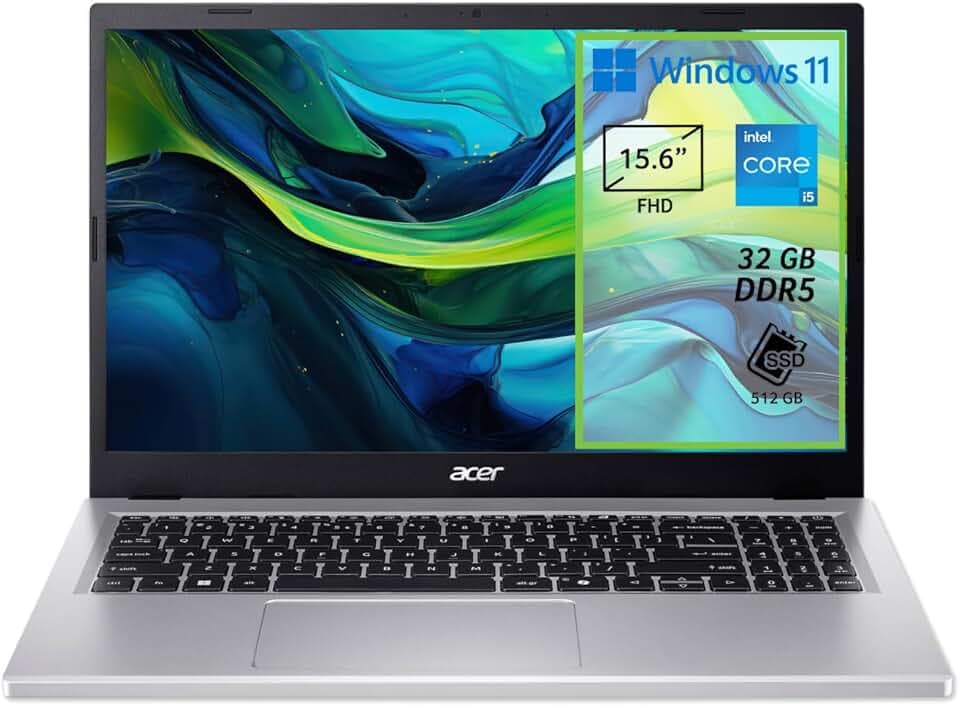 acer Aspire Go 15 AG15-71P-51F8 PC Portatile, Notebook, Processore Intel Core i5-1334U, RAM 32 GB DDR5, 512 GB PCIe NVMe SSD, Display 15.6" FHD, Scheda Grafica Intel Iris Xe, Windows 11 Home