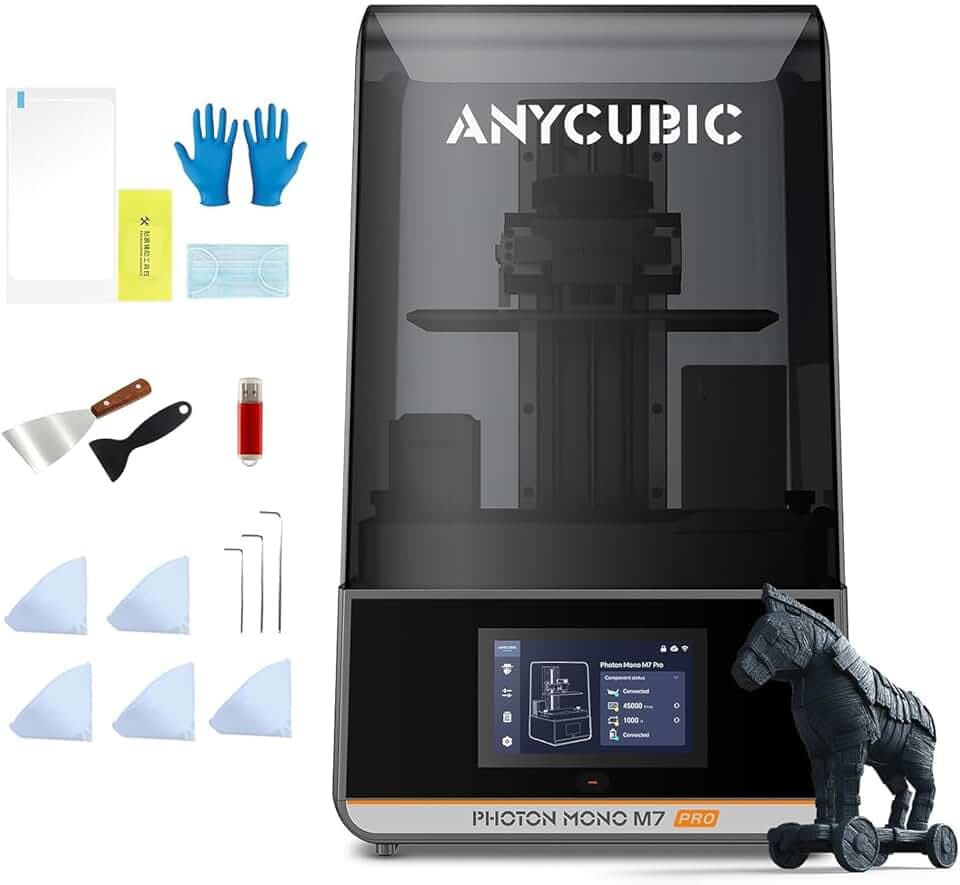 ANYCUBIC Photon Mono M7 Pro Stampante 3D Resina, 170 mm/h Stampa Veloce, 10,1” LCD 14K ad Alta Risoluzione con COB LighTurbo 3.0, Sistema di Stampa Intelligente, Volume di Costruzione 230*223*126 mm