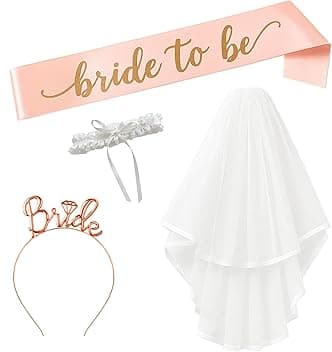 Gadget per Addio al Nubilato, Bride to Be Decorazione Fascia e Velo da Sposa Accessori per Addio al Nubilato Sposa