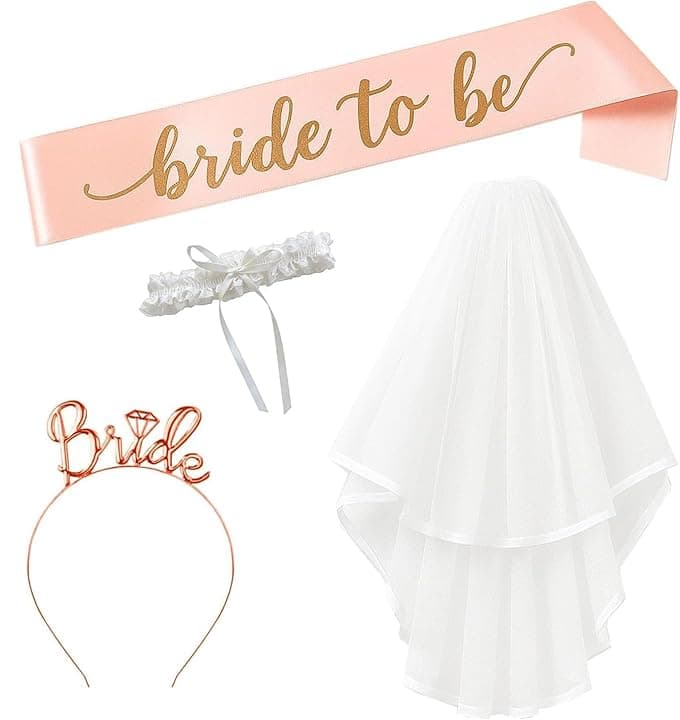 Gadget per Addio al Nubilato, Bride to Be Decorazione Fascia e Velo da Sposa Accessori per Addio al Nubilato Sposa