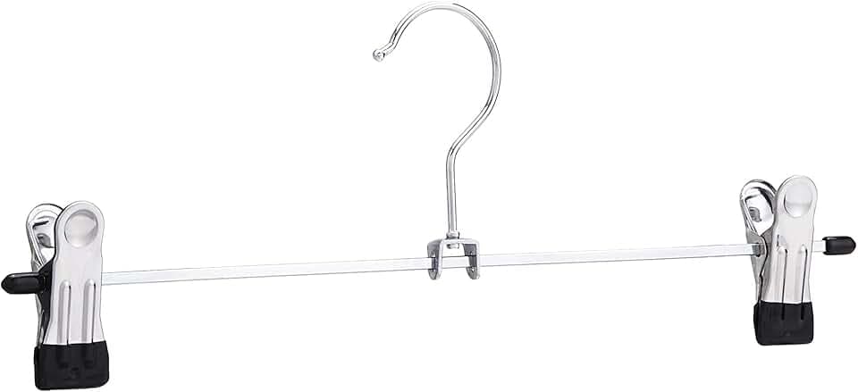 Amazon Basics Grucce in metallo con pinze, per gonne e pantaloni, confezione da 20, Cromo