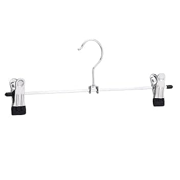 Amazon Basics Grucce in metallo con pinze, per gonne e pantaloni, confezione da 20, Cromo