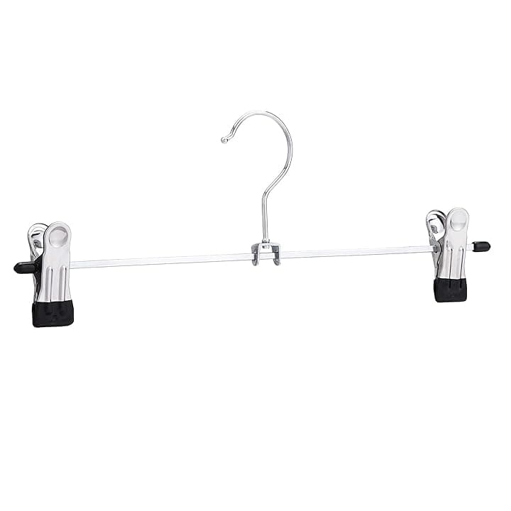 Amazon Basics Grucce in metallo con pinze, per gonne e pantaloni, confezione da 20, Cromo