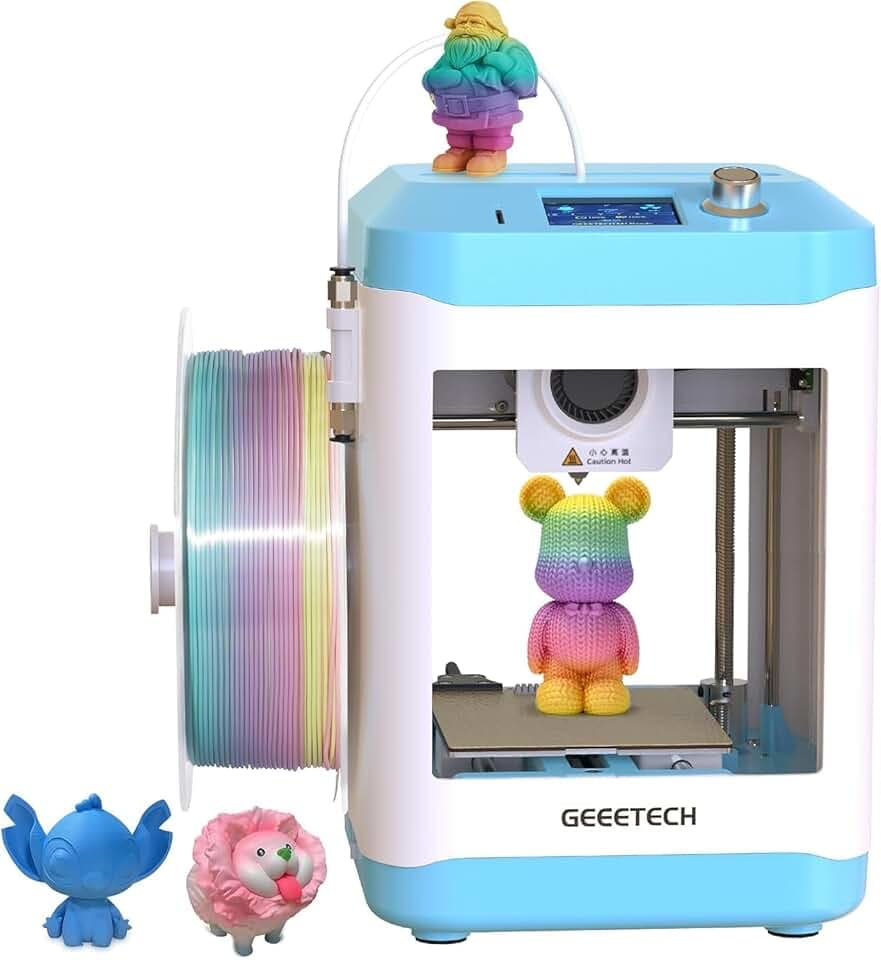 GIANTARM GEEETECH, stampante 3D M1, livellamento automatico, mini 3D per principianti, estrusore diretto, 250 mm/s, 100x110x100 mm