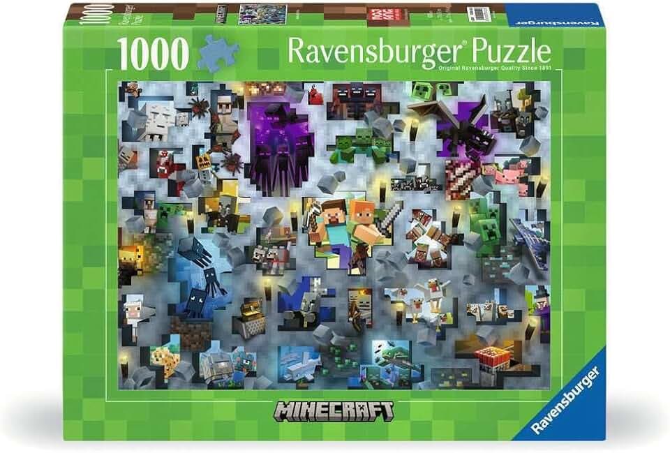 Ravensburger Puzzle 1000 Pezzi, Minecraft Mobs - Puzzle Adulti +14 anni, 70 x 50 cm, Puzzle per Adulti Minecraft, Idee Regalo Minecraft The Forest Stewardship Council