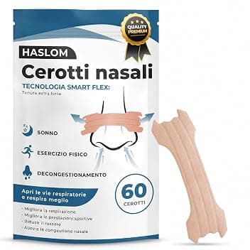60 Cerotti Nasali Antirussamento Sport - HASLOM - Cerotti naso