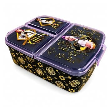 Stor Porta Merenda K Pop Demon Hunters Rumi, Mira e Zoey, Licenza Ufficiale, Lunch Box Bambini con 3 Scomparti, Senza BPA, per Bambine, Scuola e Asilo, 17x14x5 cm