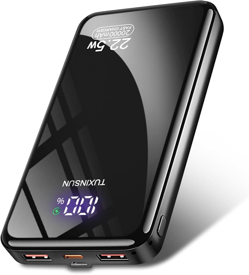 Power Bank 20000mAh PD3.0 QC4.0 22,5W Powerbank Ricarica Rapida, Ingresso e Uscita USB C Caricatore Portatile Powerbank Con Display LCD per Smartphone smartwatch ecc (black01)