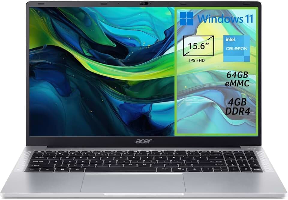 acer Aspire Lite AL15-32P-C9QZ PC Portatile, Notebook, Processore Intel Celeron N4500, RAM 4 GB DDR4, eMMC 128 GB, Display 15.6" FHD IPS, Scheda Grafica Intel UHD Graphics, Windows 11 Home in S mode