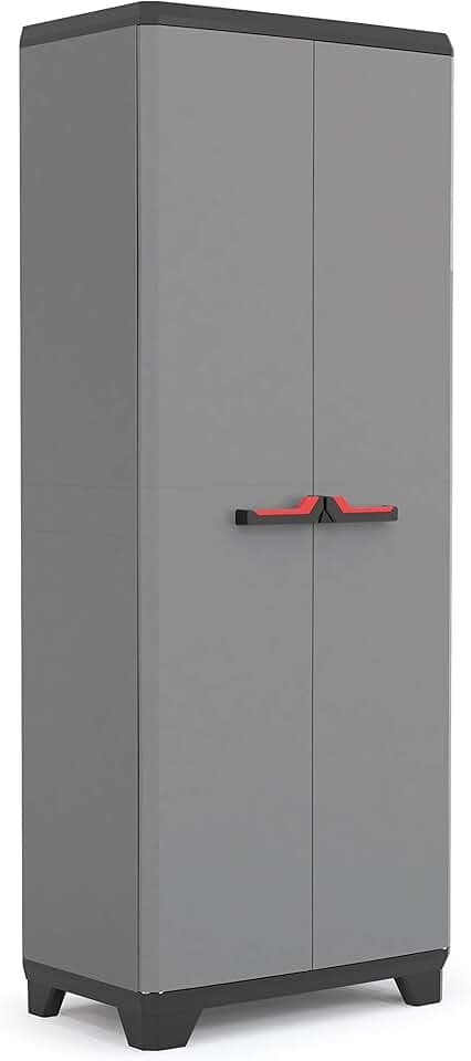 Keter Armadio Alto Stilo, 3 Ripiani Regolabili, Grigio Scuro, 68x39x173 H Cm