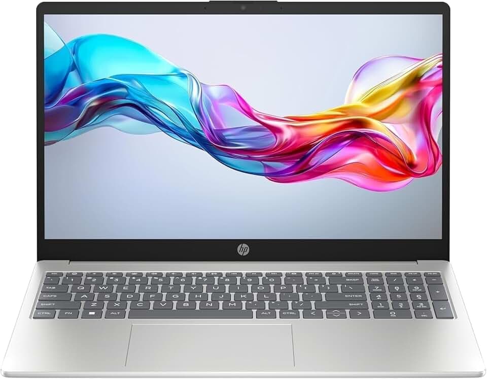 HP Laptop 15-fd1002sl, PC Portatile 15", Display FHD, Notebook, (Intel Core Ultra 7 155H, RAM 32GB, SSD 1TB, Windows 11), Computer Portatile, Uso quotidiano, Tastiera Italiana, QWERTY, Argento