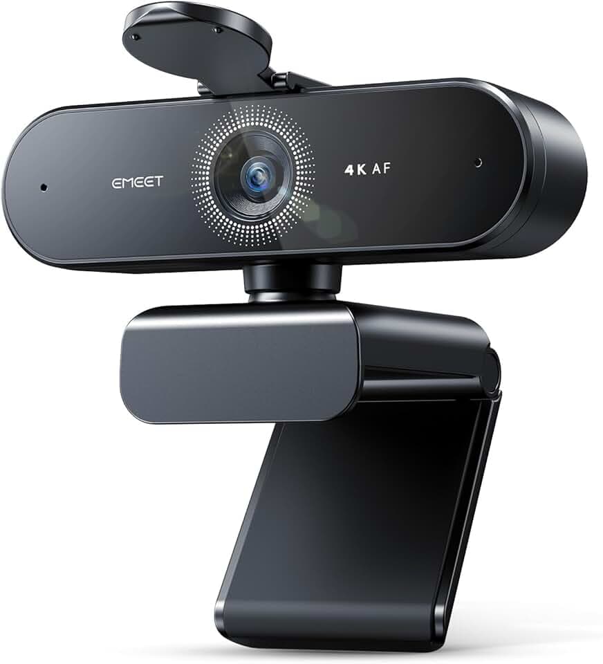 Webcam NOVA 4K, Webcam 4K con 2 Microfoni con presa d'aria, Camera Ultra HD con Visuale e Copertura dell'oggetto a 73°, Correzione Automatica della Luce PDAF, Web Cam per Mac, Laptop, Zoom, Skype ClimatePartner certified