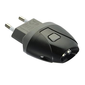 Electraline 58310 Torcia d'Emergenza Automatica con Funzione Luce di Cortesia, Nero
