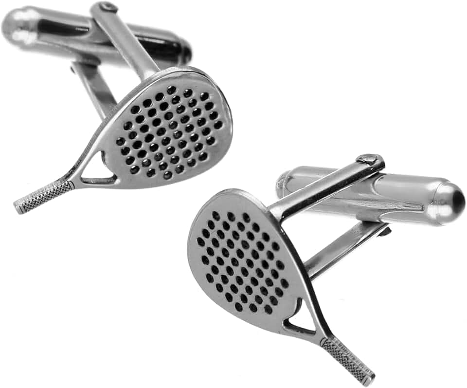 CODEONE Gemelli Racchetta da Padel | Acciaio Inossidabile | Design Artigianale Sportivo | Gemelli Racchetta | Confezione Regalo