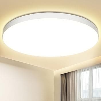 Plafoniera LED Soffitto 24W Lampada da Soffitto 4000K 2000LM Plafoniera Bagno IP44 Impermeabile Ø28CM Rotonda Lampadario LED Moderna Luce Soffitto per Cameretta, Soggiorno, Cucina, Balcone, Corridoio