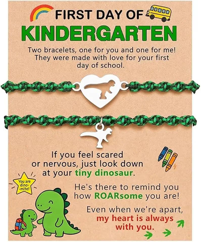 XFSRG 2 Pezzi Bracciale Giovani Dinosauro Braccialetti Ragazzo Acciaio Inossidabile Bracciali Amicizia Cavo Intrecciato Gioielli per Giovani Ragazzi Ragazze (Verde)