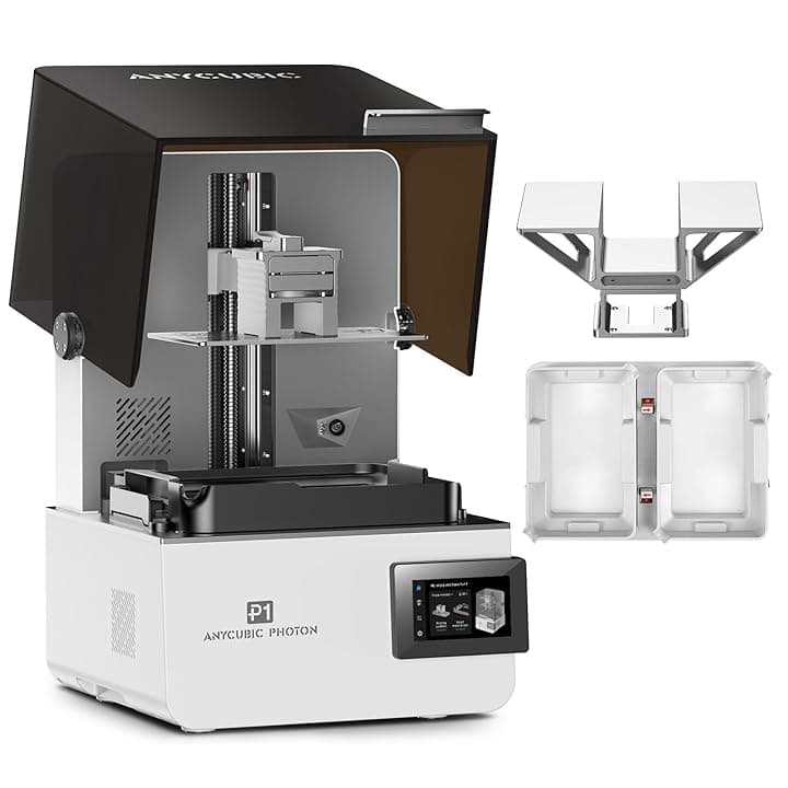 Anycubic Photon P1 (con Piattaforma d Stampa a Doppio Colore/Materiale) Stampante 3D in Resina 14K, Serbatoio Della Resina Riscaldato e Vite a Ricircolo di Sfere, Volume di Stampa 6,5 L