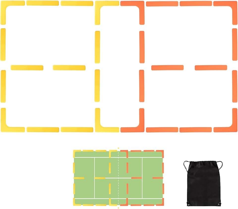 BOOSTEADY Kit di Marcatori per le Linee del Campo Anti-scivolo e Resistenti al Vento 28 Pezzi o 84 Pezzi, Campo di Rete per Pickleball per Campi all'aperto e al Coperto