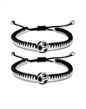 KONFEN Set di 1/2 Braccialetti da Calcio per Bambini, Braccialetti dell'Amicizia Regolabili, Braccialetto Intrecciato da Calcio Regolabile, Regalo di Football per Bambini Sportivi, Adolescenti