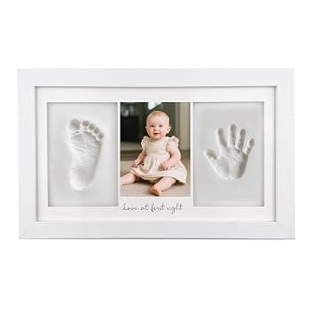 Cornice Impronta Mani e Piedi Neonati, Frattura, Set Impronte Mani e Piedi Neonato di Qualità, Kit Impronte Neonato Ideale per Regalo Neonato, Regali Battesimo Bimbo, Idee Ricordi Nascita