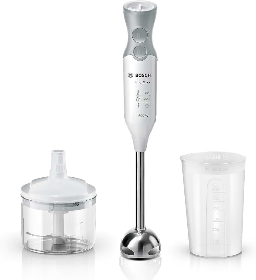 Bosch MSM66120 Frullatore a immersione, 600 Watt 12 Velocità+Turbo, Bianco