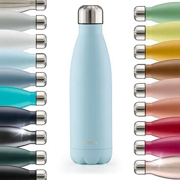 Blumtal® Borraccia termica acciaio inox Charles - borraccia termica 500 ml senza BPA - bottiglia termica a prova di perdite - borraccia 500 ml a doppia parete - in azzurro