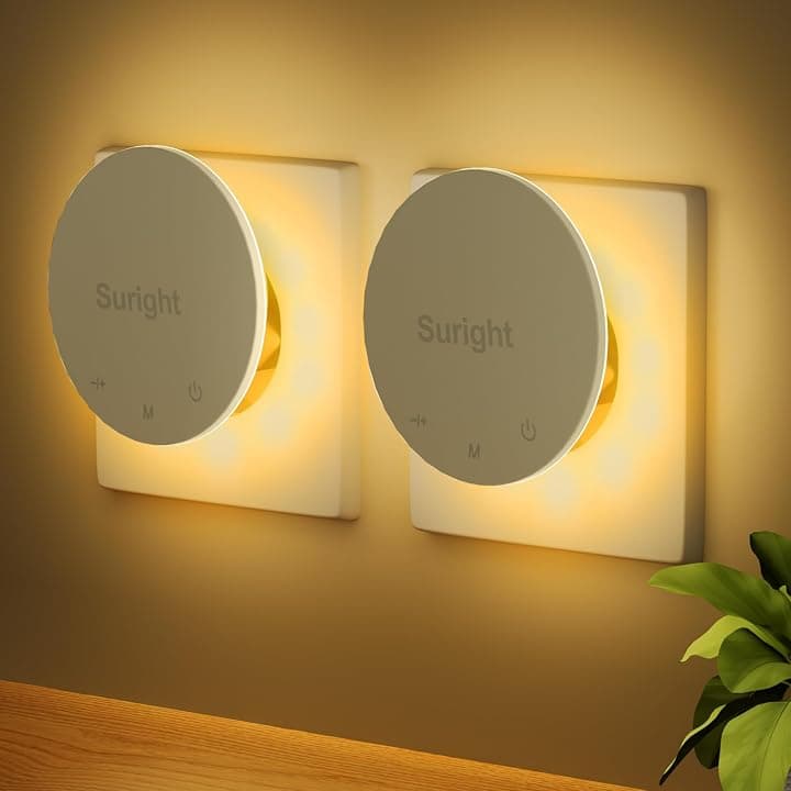 Suright 2 Pezzi Luci Notturne da Presa per Bambini con Sensore di Movimento