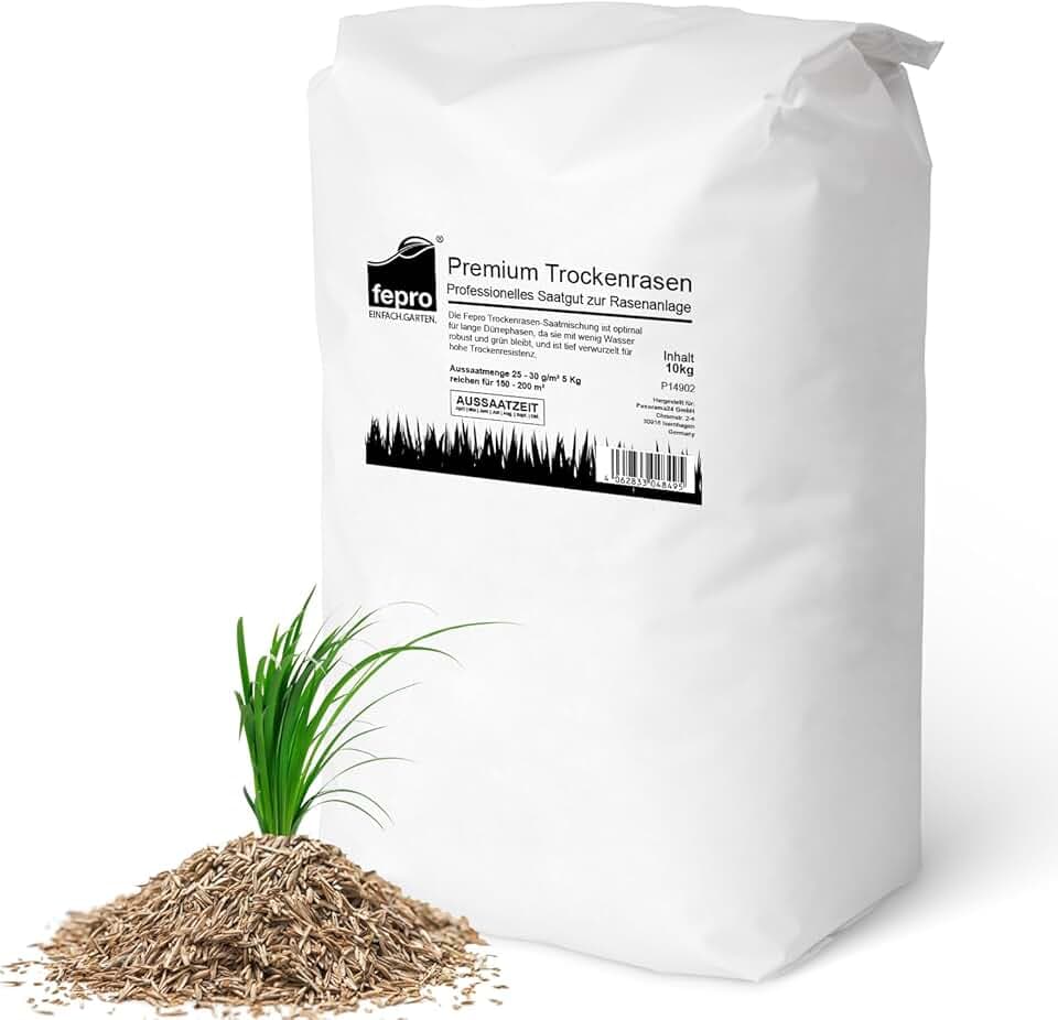 Confezione di sementi per prato, 10 kg, resistente alla siccità, per erba secca e ombreggiata, semi per erba a rapida germinazione, 400 m², ideali per nuove semine e per la risemina, semi per prato in