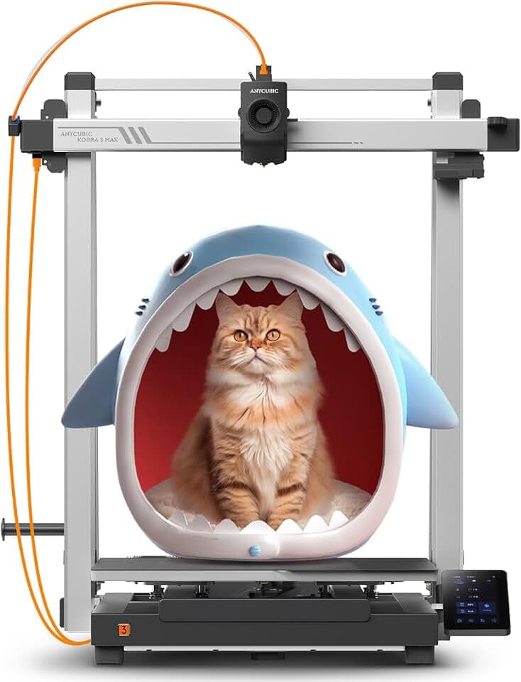 ANYCUBIC Kobra 3 Max Stampante 3D, Stampante 3D Multicolore ad alta Velocità da 600 mm/s(da 4 a 8 colori), Dimensioni di Stampa 420*420*500 mm, Grande Volume Stampa 88L ed Esperti Scelta Intelligente
