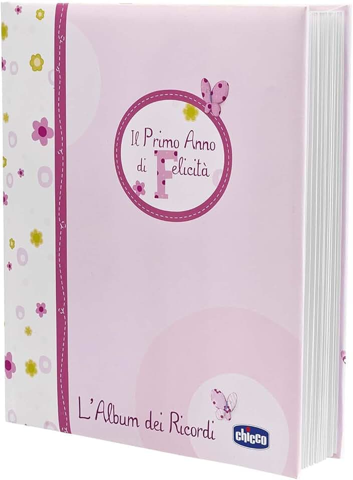 Chicco Libro Nascita Per Neonati E Bambini, Album dei Ricordi, Diario Con Spazi Per Note E Fotografie, Rosa, ‎27.5x25x3 cm, Idea Regalo