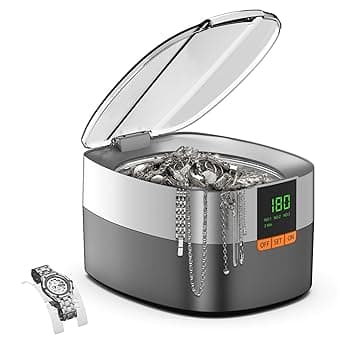 KECOOLKE KECOOLKE Pulitore ad Ultrasuoni, 750ML Lavatrice Ultrasuoni in Acciaio Inox con 5 modalità di Tempo, Pulitore Ultrasuoni per Pulizia Gioielli, Occhiali, Orologi, Anelli, Collane
