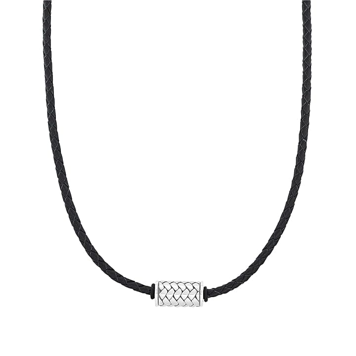 s.Oliver sOliver Collana per bambini con ciondolo in acciaio inox/pelle, motivo a catena, disponibile in confezione regalo per gioielli