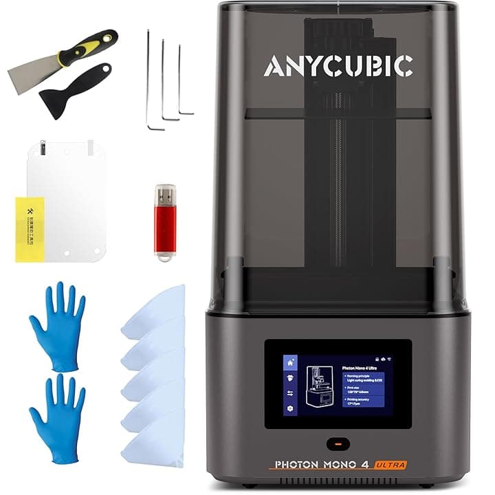 ANYCUBIC Photon Mono 4 Ultra 10K Stampante 3D Resina, Schermo HD Mono da 7'' e Sorgente Luminosa COB, Stampa Veloce da 120 mm/h, Rilevamento Intelligente, Dimensioni di Stampa 6,04''x3,42''x6,49''