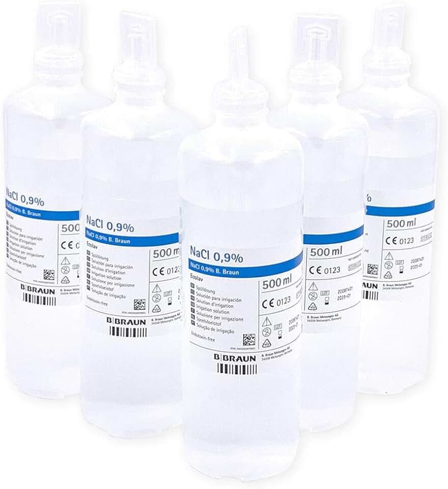 5 flaconi soluzione fisiologica NaCl 0,9% 500 ml sodiocloruro sodio cloruro