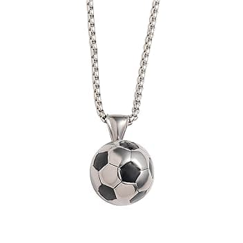 THXFUNAREA Fußball Anhänger Halskette Edelstahl, Halskette Unisex, Edelstahl, Fußballsachen Für Kinder, Weihnachten