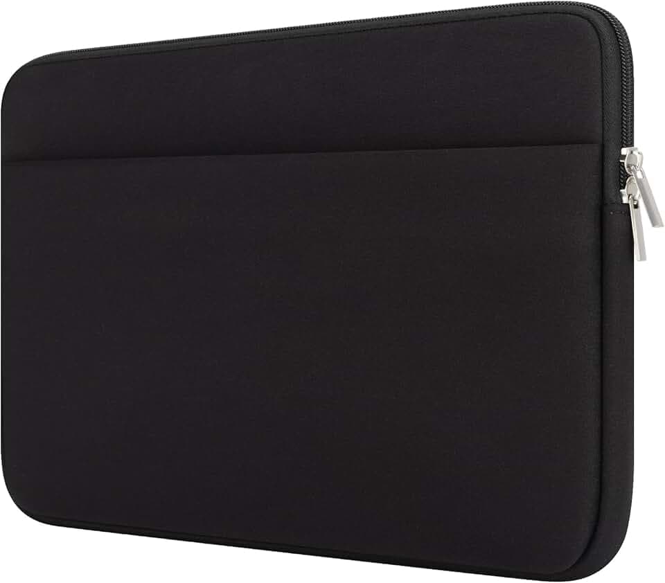 Custodia Pc Portatile Borsa Compatibile con MacBook Air/Pro da 13 a 14 Pollici Custodia per Computer Portatile con Tasca per Accessori Borsa Imbottita Protettiva per laptop da 13”a 14”, Nero