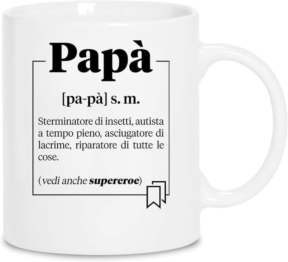 Tazza Colazione Festa del Papà - Tazze Simpatiche Regalo per Papa - Regali Uomo Originali Divertenti - Pensierino di Natale Padre - Regalo Divertente per Lui - Tazza Regalo Futuro Papà Simpatica