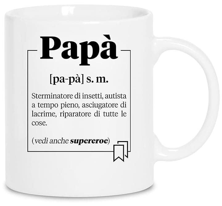 Tazza Colazione Festa del Papà - Tazze Simpatiche Regalo per Papa - Regali Uomo Originali Divertenti - Pensierino di Natale Padre - Regalo Divertente per Lui - Tazza Regalo Futuro Papà Simpatica