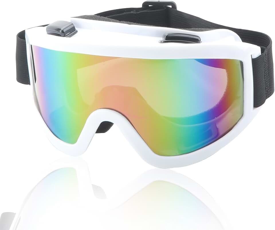 Maschera Sci Unisex, Anti-Nebbia Maschera da Sci, Occhiali da Sci Protezione UV, Maschera Snowboard, Occhiali Sci, Occhiali da Neve per Attivit All'Aperto Snowboard Pattinaggio(Bianco)